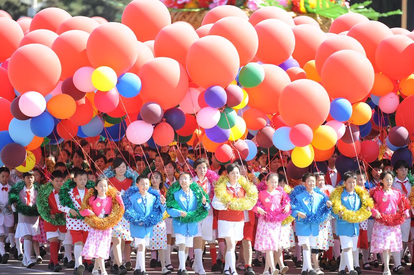 celebraciones-Día Nacional -China -desfile -niños 6